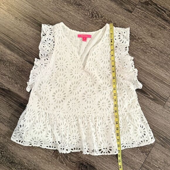 Lilly Pulitzer Jerilynn Flutter Sleeve Eyelet Top - Picture 7 of 8